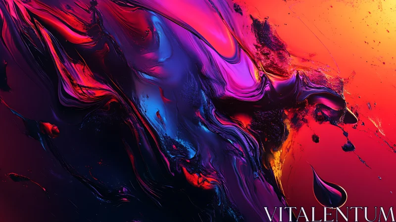 Molten neon waves collide in a vivid cosmic abstraction