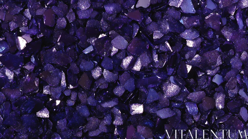 Deep purple crystal chips with glittering reflective texture.