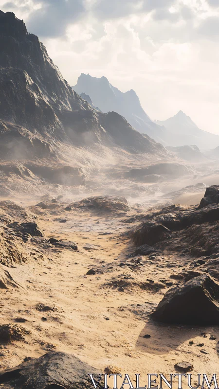 Dustwalk Canyon under ghostlight peaks in distant hush.