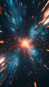 Starlit data-streams sprint toward a newborn cosmic ember