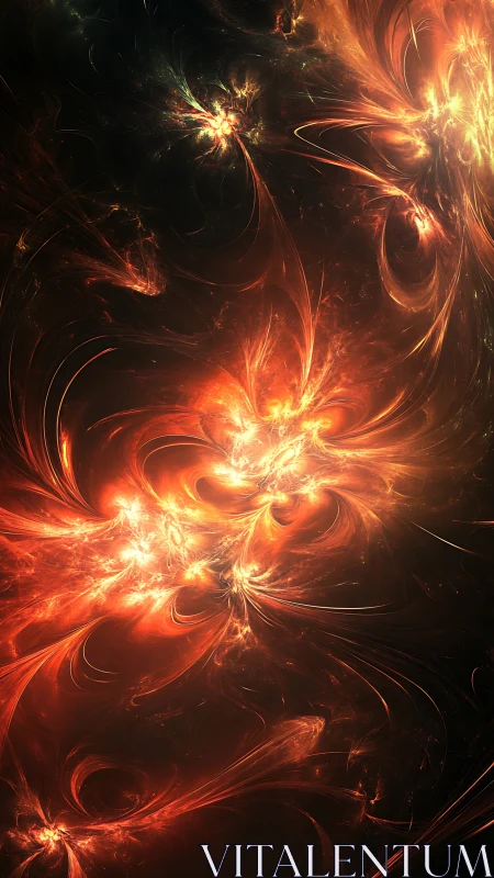 Celestial embers swirling through a deep cosmic night sky.