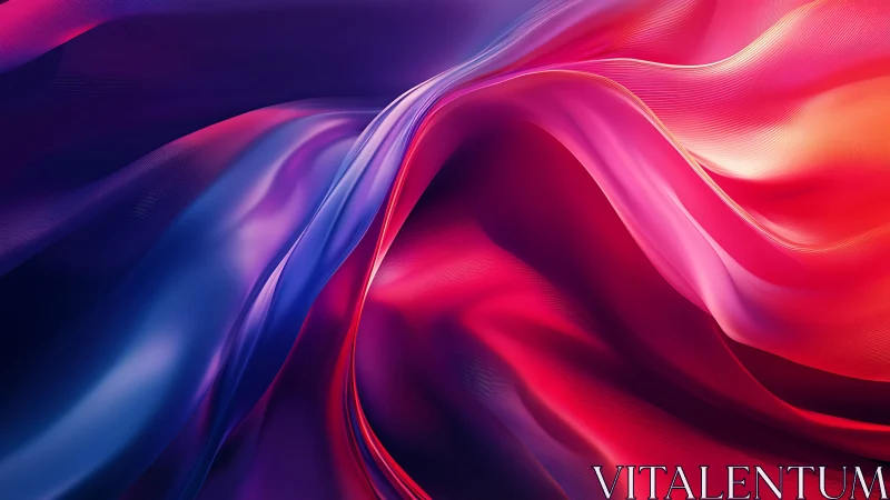 Vibrant red and blue abstract flowing digital gradient art.