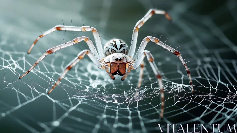Detailed spider on web in high resolution macro view.