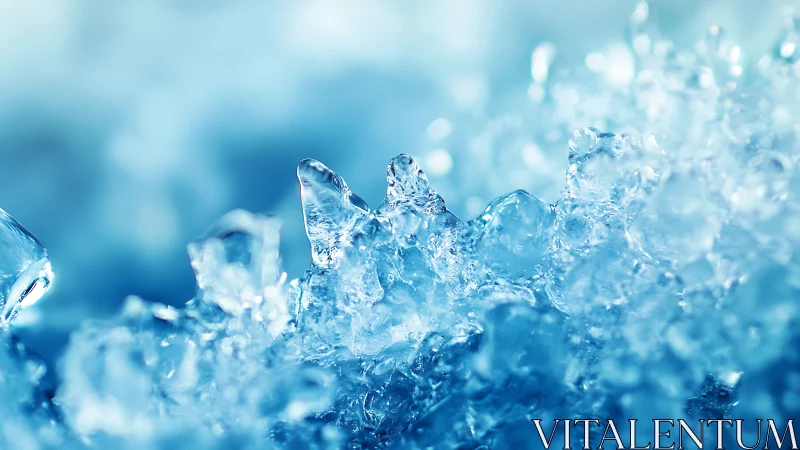 Macro study of crystalline ice peaks in cool blue light