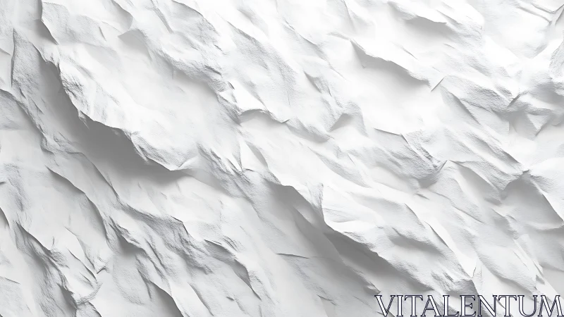 Crumpled White Paper Texture in Minimalist Abstract Style.