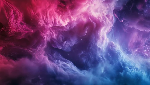 Vibrant pink and purple cosmic cloud with glowing wisps.