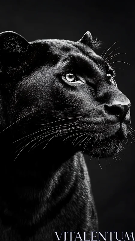 Striking Panther Portrait Against Black Void