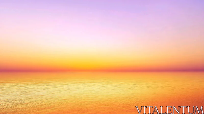 Cotton-candy horizon over molten citrus sea at hushlight.