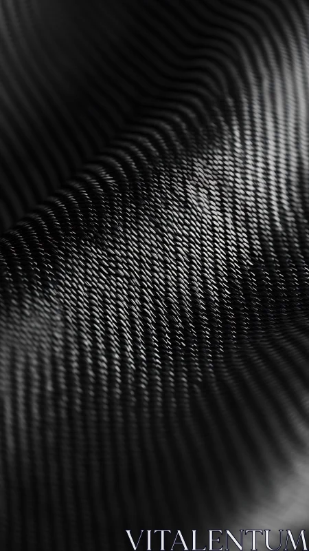 Closeup of dark textured surface with repeating ridges.