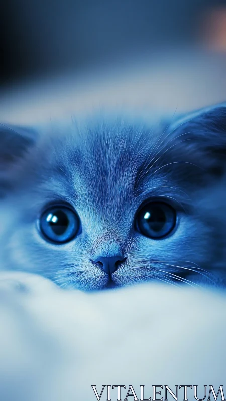 Striking Blue Cat with Luminous Eyes.