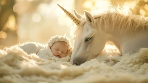 Lullaby of moonlit unicorn dreams and newborn wonder.