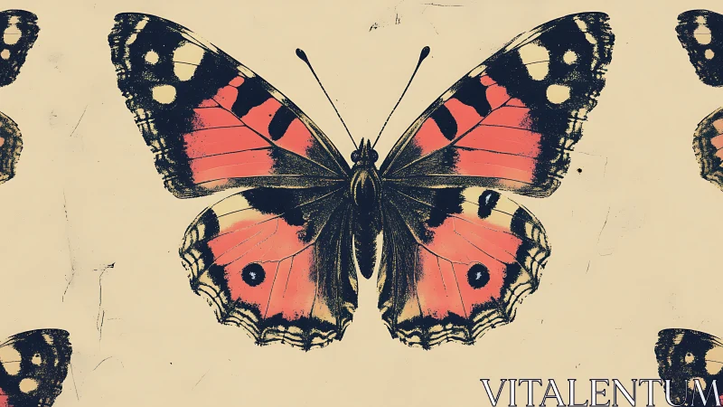 Symmetrical lepidopteran study with high-contrast wing patterning.