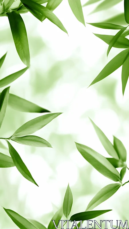 Bamboo leaves quietly sketch a soft green frame of calm