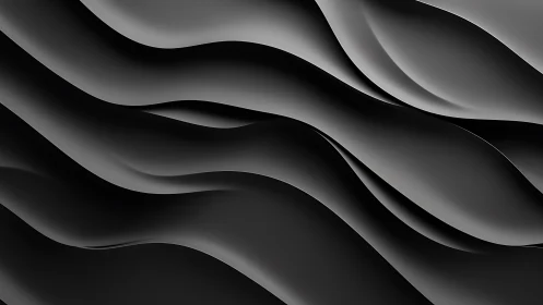 Silken graphite waves curl into hypnotic monochrome motion.