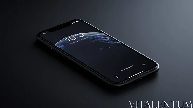 iPhone displaying elegant lock screen with digital interface.