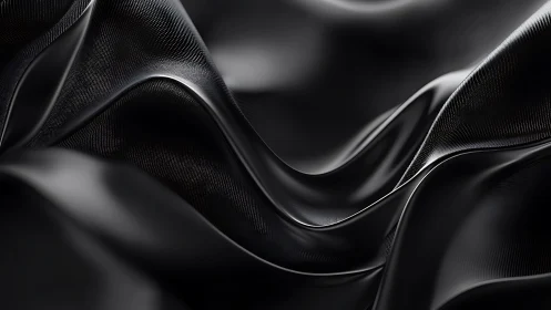 Midnight metal dunes ripple like liquid-black silk folds.