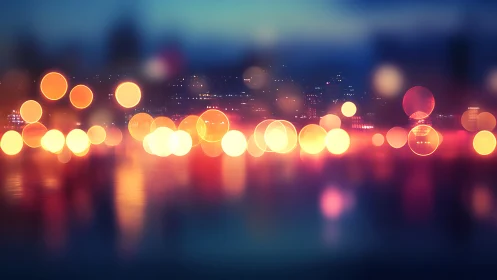 Photorealistic city bokeh lights with shallow depth abstraction.