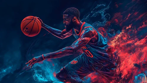 Flaming crossover drive ignites a neon storm of motion.