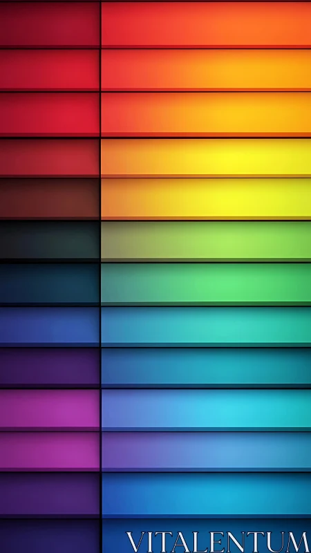 Layered rainbow gradient panels form vivid color spectrum.