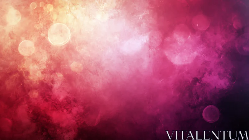 Rosy nebula drifts upward through glowing bubble light