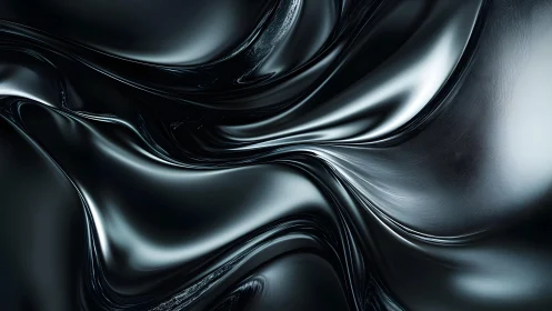 Abstract flowing black liquid texture in modern digital art style.