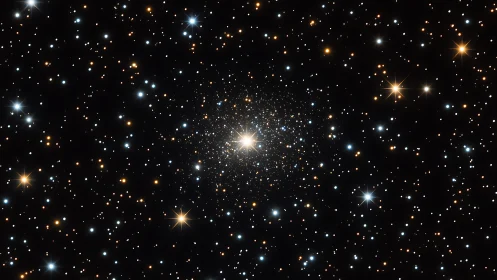 Star-cluster heart quietly detonates light across velvet space
