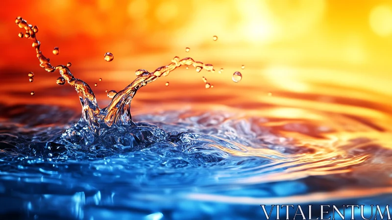 Hydrodynamic splash plume under thermal bicolor illumination.