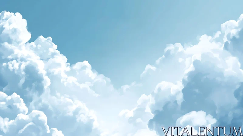 Layered cumulus cloud formations under clear sky.