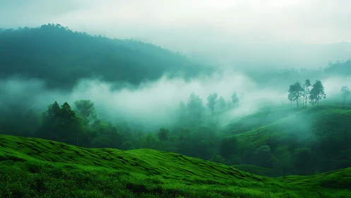 Misty emerald hills inviting quiet moments of gentle calm.