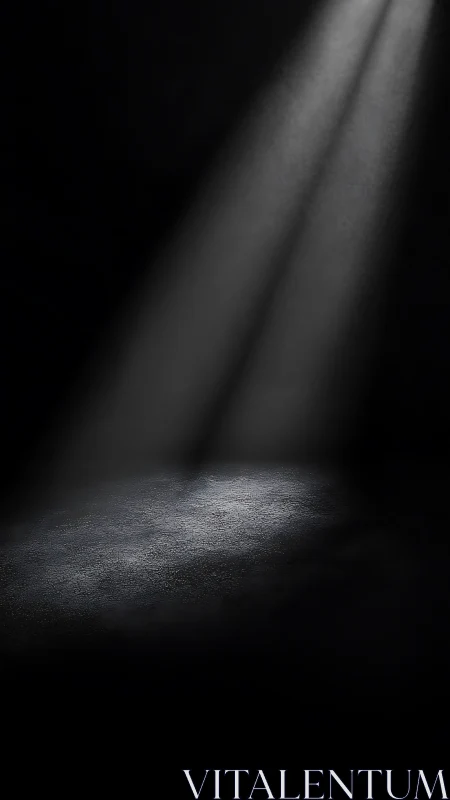 Photoreal spotlight shaft on textured concrete floor composition.