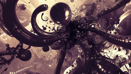 Tentacled humanoid figure formed from viscous dark fluid