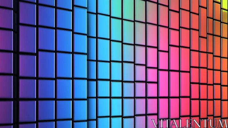 Vibrant Gradient Geometric Wall in Modern Digital Art Style.