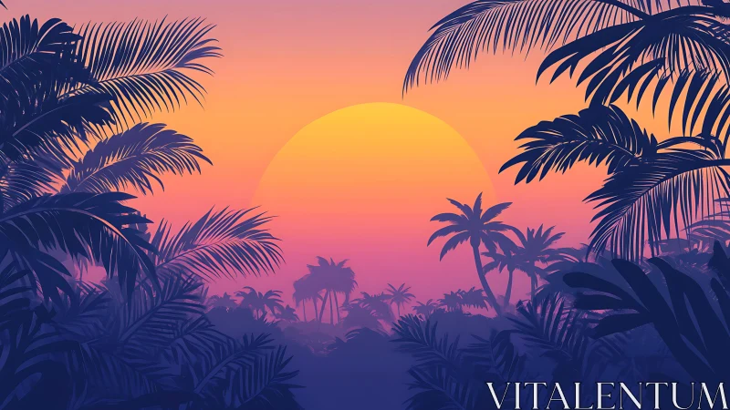 Dreamy tropical sunset wrapped in soft pastel warmth.