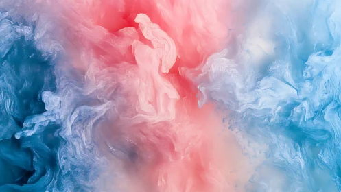 Gentle pink and blue clouds swirl together in soft harmony
