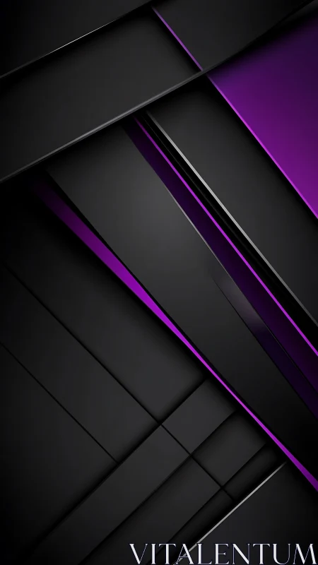 Layered black panels with neon purple diagonal accents.