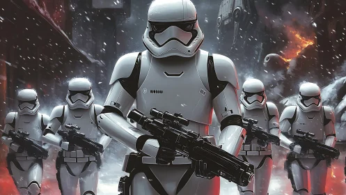 March of the White Armor: snowstorm soldiers advance.