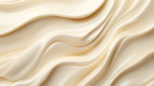 Creamy Abstract Waves in Soft Beige Minimalist Style.