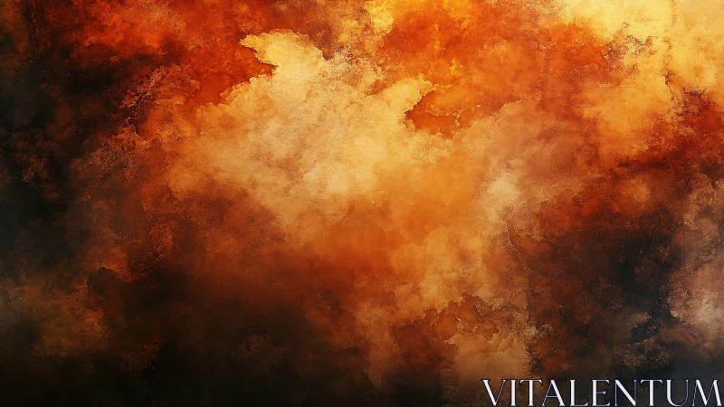 Fiery Abstract Explosion. Warm Turbulent Energy.