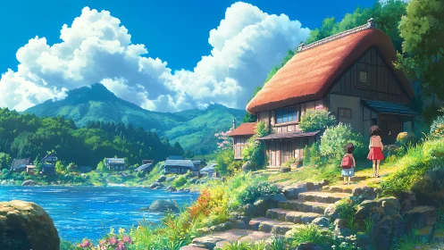 Sunlit riverside cottage welcomes a gentle countryside stroll