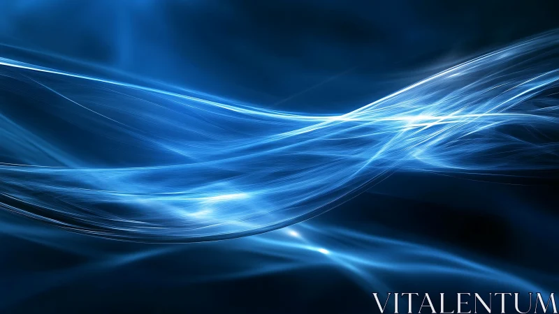 Silken blue currents glide like liquid light through shadow