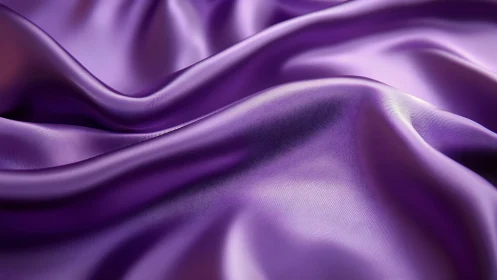 Purple satin fabric surface shows smooth folds and highlights