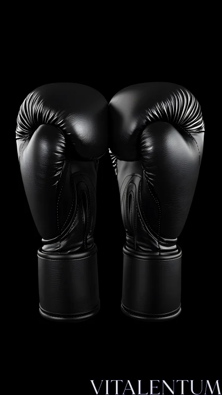 Black Boxing Gloves with Textured Surface Detail.