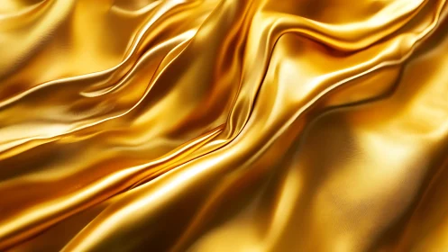 Molten-gold satin waves shimmer in sunlit liquid folds.