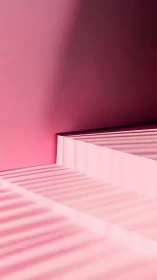Planar pink corridor with stratified shadow geometry study.