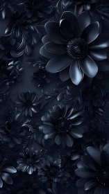 Dark Floral Composition with Luminescent Petals.