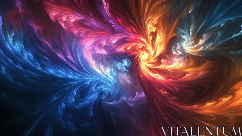 Fractal vortices organize multicolored energy-like light flows