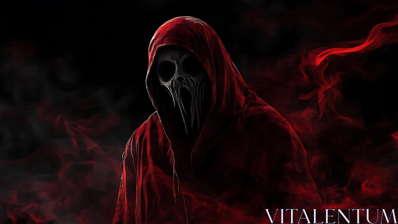 Crimson wraith drifts forward with a skull of smoking void