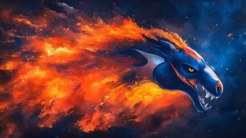 Flaming dragon comet tears across a storm-dark cosmic sky