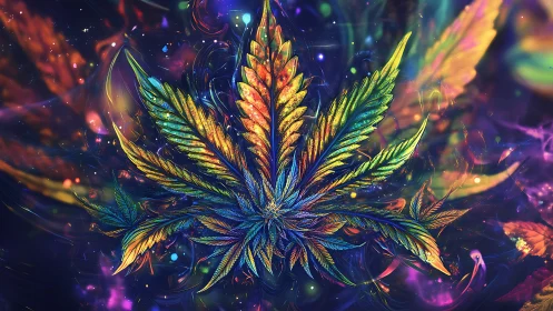 Prismatic cosmos leaf breathing neon aurora dreams.