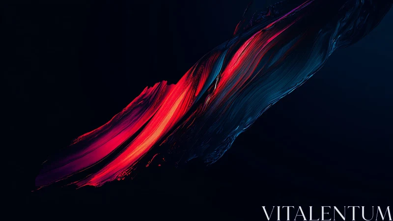 Abstract digital brushstroke with vibrant red and blue tones.